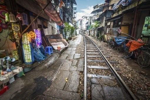 Spoorrails tussen Hanoi en Da Nang