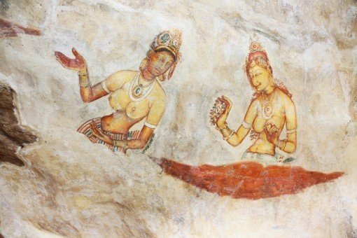 Goed bewaard gebleven fresco’s op weg naar de top van Sigiriya