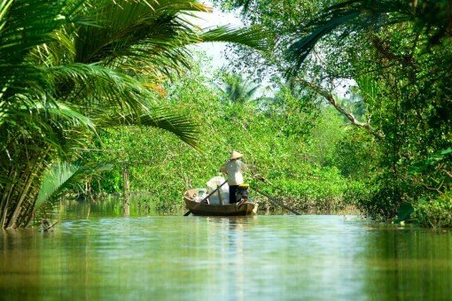 De kleine kanalen in de Mekongdelta