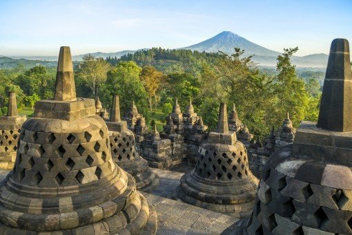 Uitzicht vanuit Borobudur