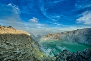 ijen-krateret på java i indonesien